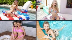 Bikinis and Cute Butts Compilation featuring Scarlet Skies, Aria Valencia, Reese Robbins And Amber Stark