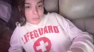 Beautiful teen brunette Jessica Sinn masturbates