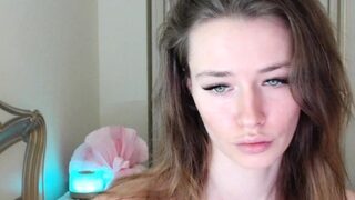 Beautiful teen brunette Jessica Sinn masturbates