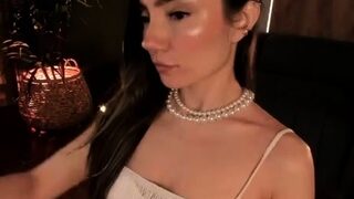 Cute curly brunette solo webcam masturbation