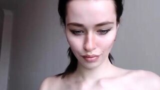 Beautiful teen brunette Jessica Sinn masturbates
